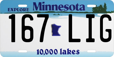 MN license plate 167LIG