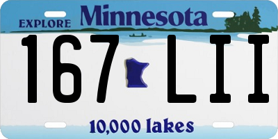 MN license plate 167LII