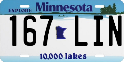 MN license plate 167LIN