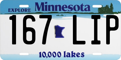 MN license plate 167LIP