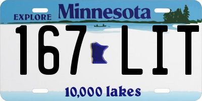 MN license plate 167LIT