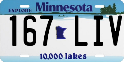 MN license plate 167LIV