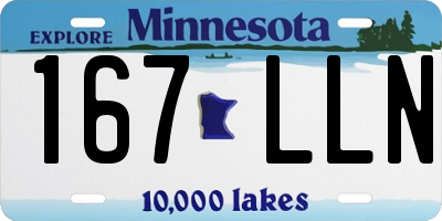 MN license plate 167LLN