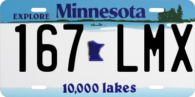 MN license plate 167LMX