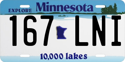 MN license plate 167LNI