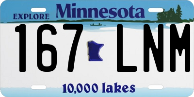 MN license plate 167LNM