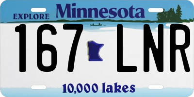 MN license plate 167LNR