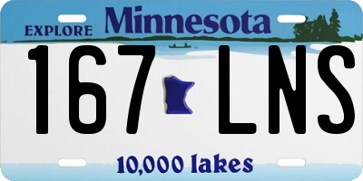 MN license plate 167LNS