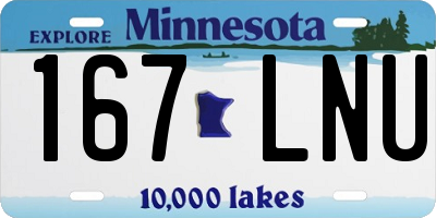 MN license plate 167LNU