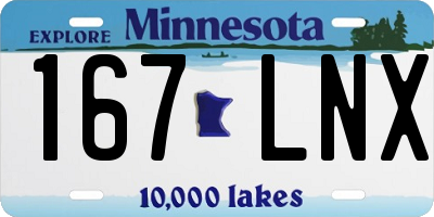 MN license plate 167LNX