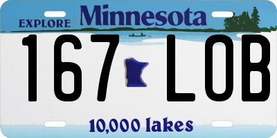 MN license plate 167LOB