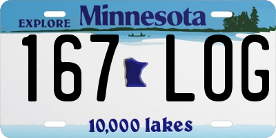 MN license plate 167LOG