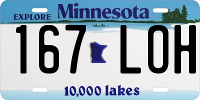 MN license plate 167LOH