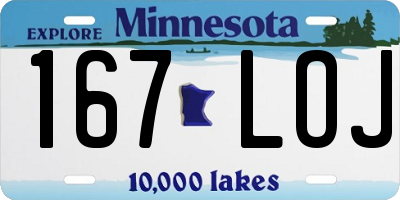 MN license plate 167LOJ