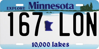 MN license plate 167LON