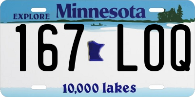 MN license plate 167LOQ
