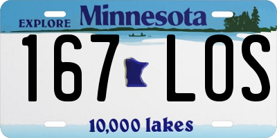 MN license plate 167LOS