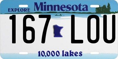 MN license plate 167LOU