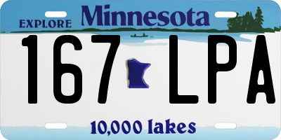 MN license plate 167LPA