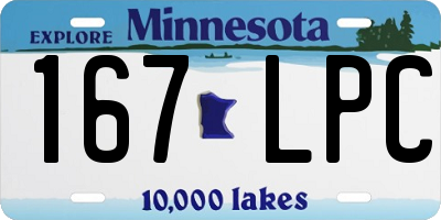 MN license plate 167LPC