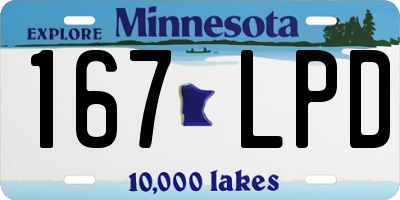 MN license plate 167LPD