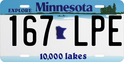 MN license plate 167LPE