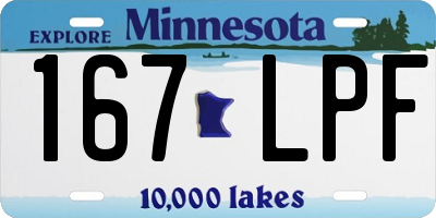 MN license plate 167LPF
