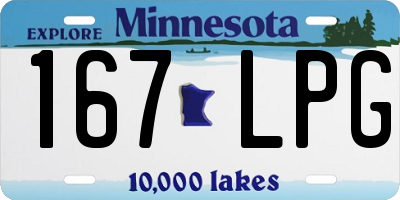 MN license plate 167LPG