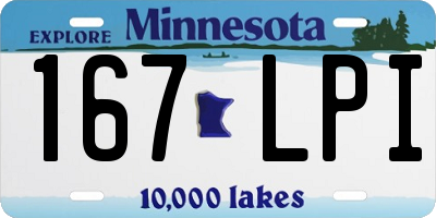 MN license plate 167LPI