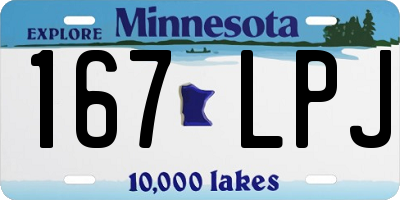 MN license plate 167LPJ