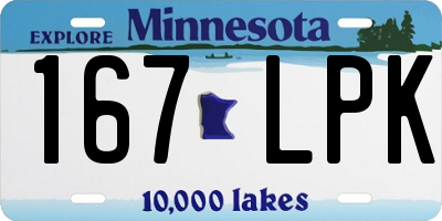 MN license plate 167LPK