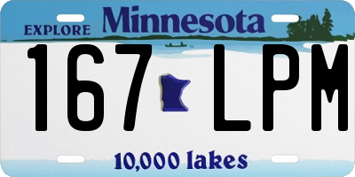 MN license plate 167LPM