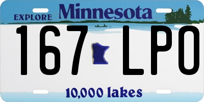 MN license plate 167LPO