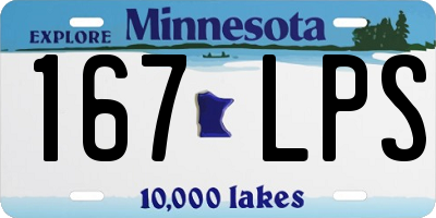 MN license plate 167LPS