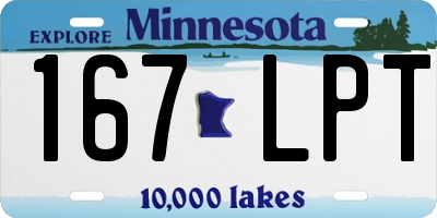 MN license plate 167LPT