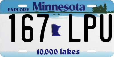 MN license plate 167LPU