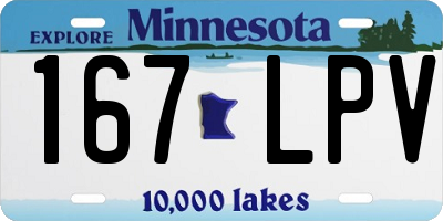 MN license plate 167LPV