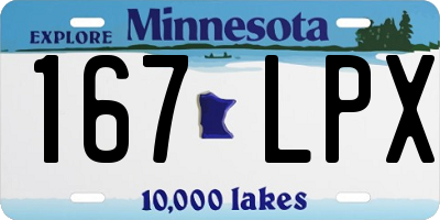 MN license plate 167LPX