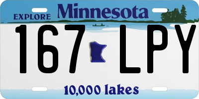 MN license plate 167LPY