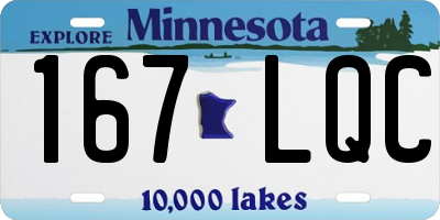MN license plate 167LQC