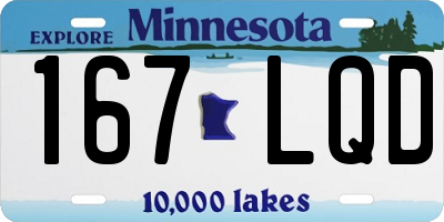 MN license plate 167LQD