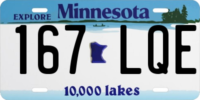 MN license plate 167LQE