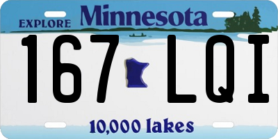 MN license plate 167LQI