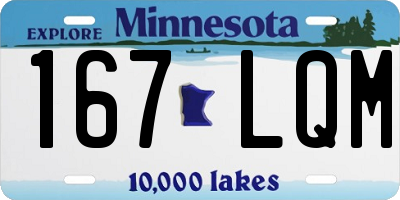 MN license plate 167LQM