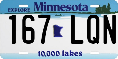 MN license plate 167LQN
