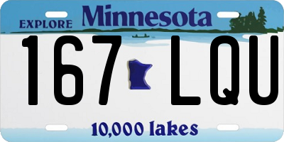 MN license plate 167LQU