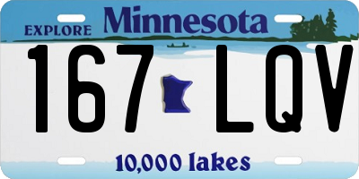 MN license plate 167LQV