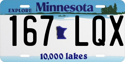 MN license plate 167LQX