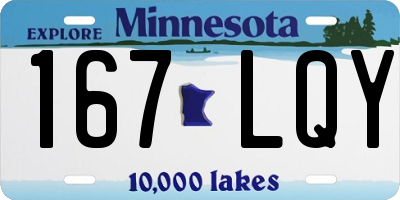 MN license plate 167LQY