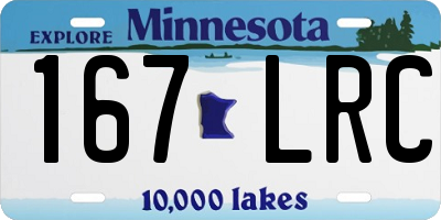 MN license plate 167LRC